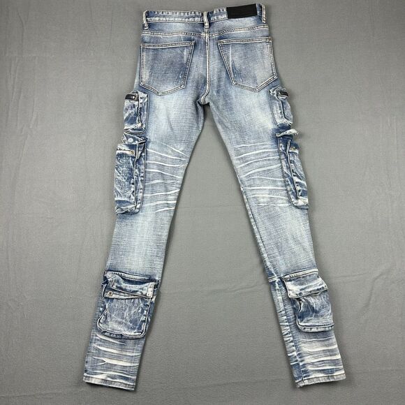 GFTD Los‎ Angeles Jeans Mens 30 Distressed Stretch Pockets Skinny Punk NWT - Picture 5 of 9